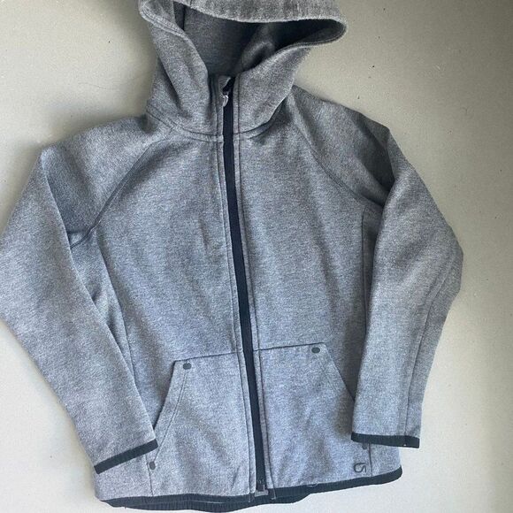 GapFit Toddler Fit Tech Moisture-Wicking Gray Heather Hoodie, Small 6/7 - Picture 3 of 8